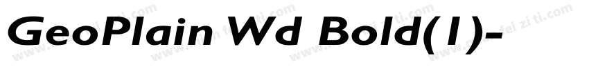 GeoPlain Wd Bold(1)字体转换